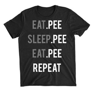 Eat Sleep Eat Repeat Black T-Shirts
