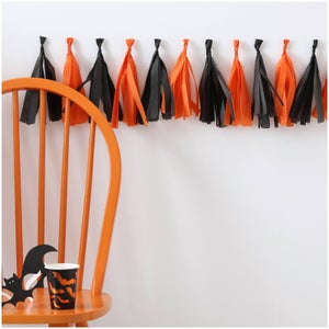 Ginger Ray Orange And Black Tassel Garland - Pumpkin Party