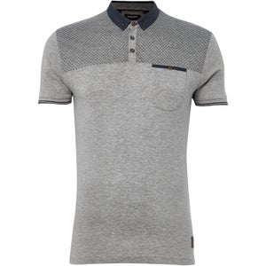 Brave Soul Men's Aqua Polo Shirt - Light Grey Marl