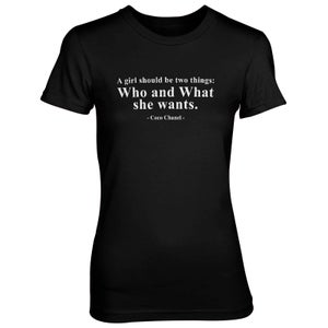 A Girl Should Be Two things Women's Black T-Shirt