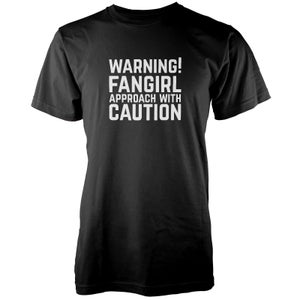 T-Shirt Femme Warning! Fangirl Approach With Caution - Noir