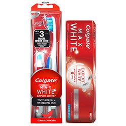 Colgate Max White Expert White Tandkräm, Tandborste + Whiteningpenna