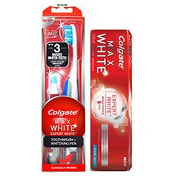 Colgate Max White Expert White Tannkrem & Max White Tannbørste og Whiteningpenn