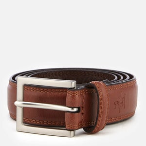 Original Penguin Men's Leather Double Edge Stitch Belt - Brown