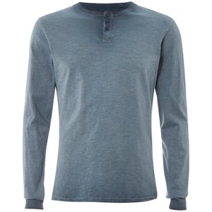Threadbare Men's Austin Grandad Long Sleeve Top - Denim