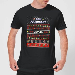 T-Shirt Nintendo Mario Kart Christmas Here We Go Black