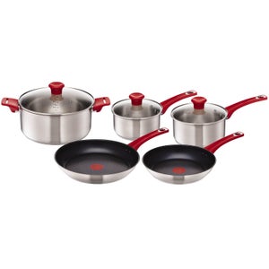 Jamie Oliver by Tefal H801S514 Stainless Steel 5 Piece Cookware Set - Red