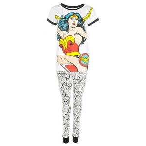 DC Comics Women's Wonder Woman Pyjamas - White