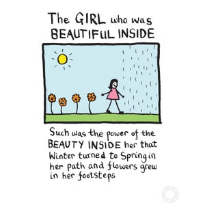 Edward Monkton 'Girl Who Was Beautiful On The Inside' Limited Edition Art Print