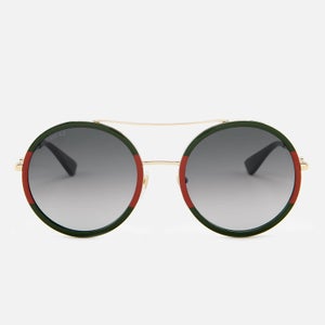 Gucci Women's Round Frame Sunglasses - Gold/Green