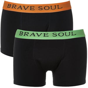 Brave Soul Men's Bruno 2-Pack Boxers - Black/Lime/Orange