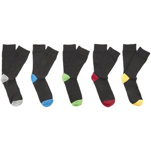Brave Soul Men's Sol 5-Pack Socks - Black (UK 7-11)