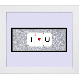 Playing Card Co 'I Love U' Framed Vintage Style Playing Cards - 30x 25cm