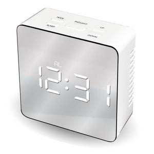 Mayhem WhiteIce Mirrored Clock - Grey/White
