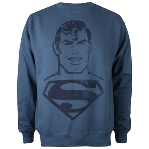 DC Comics Men's Superman Acid Wash Sweatshirt - Airforce Blue