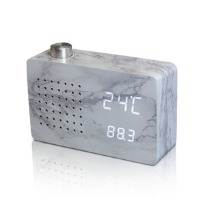 Gingko Radio Click Clock - Marble