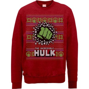 Pull de Noël Homme Marvel Comics - L'Incroyable Hulk - Rouge
