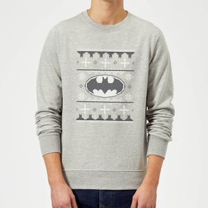 DC Batman Christmas Knit Logo Grey Christmas Sweater