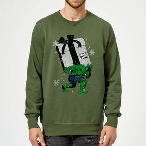 Marvel Comics The Incredible Hulk Christmas Present Green Christmas Sweater