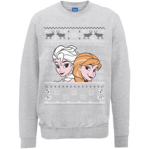 Disney Frozen Christmas Elsa And Anna Grey Christmas Sweatshirt