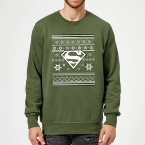 DC Comics Originals Superman Knit Green Christmas Sweatshirt