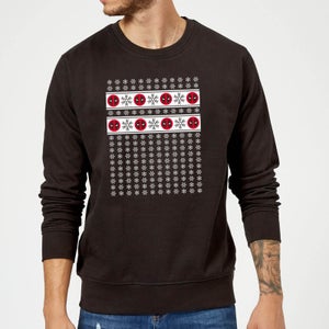 Marvel Deadpool Christmas Snowflakes Black Christmas Sweatshirt