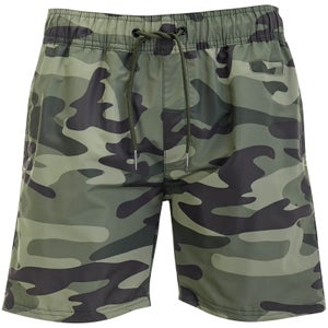 Crosshatch Men's Camo Swim Shorts - Green Camo