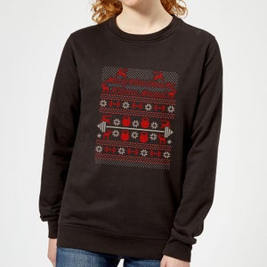 Merry Christmas Ya' Fitness Animal Women's Sweatshirt - Black