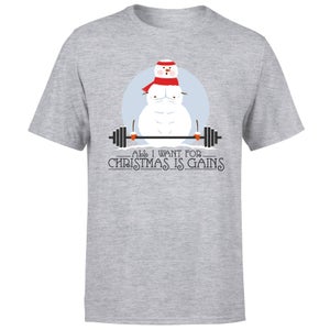 All I Want For Christmas Is Gains T-Shirt - Grey