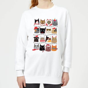 Christmas Cats Women's Sweatshirt - White