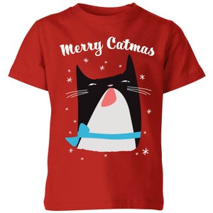 Merry Catmas Kids' T-Shirt - Red
