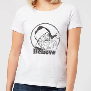 Believe Grey Women's T-Shirt - White