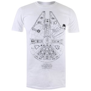 Star Wars Men's Millenium Lines T-Shirt - White
