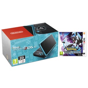 New Nintendo 2DS XL Black & Turquoise with Pokémon Ultra Moon