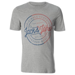 Jack & Jones Men's Originals Logo T-Shirt - Light Grey Marl