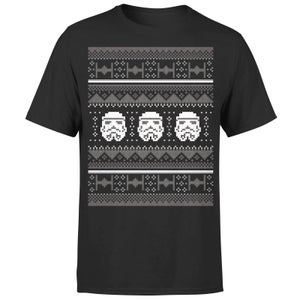 Star Wars Christmas Stormtrooper Knit Black T-Shirt