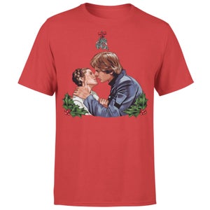 Star Wars Mistletoe Kiss Kerst T-Shirt- Rood