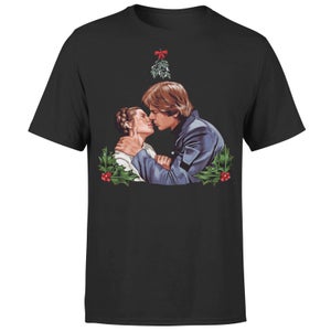 Star Wars Weihnachten Mistletoe Kiss T-Shirt - Schwarz