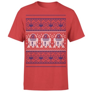 Star Wars Christmas R2D2 Knit Red T-Shirt