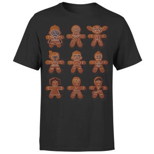 T-Shirt Star Wars Christmas Gingerbread Characters Black