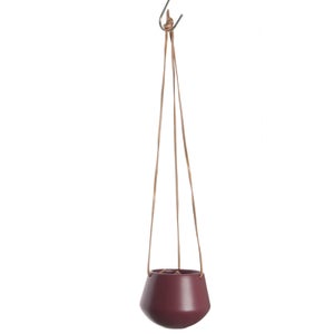 PT Small Ceramic Hanging Pot Skittle - Matt Burgundy Red