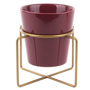 PT Ceramic Coy Plant Pot - Burgundy Red
