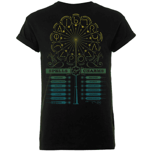 Harry Potter Spells And Charms Men's Black T-Shirt