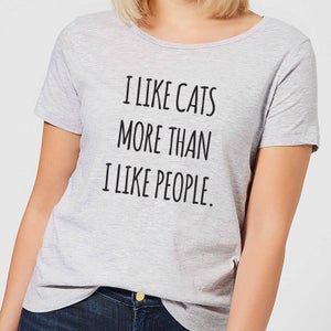I Like Cats More Than People Women's T-Shirt - Grey