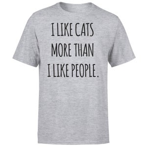 I Like Cats More Than People T-Shirt - Grey