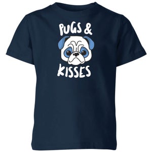 My Little Rascal Pugs & Kisses Kids' T-Shirt - Navy