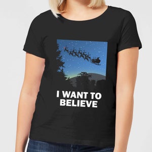 I Want To Believe Dames T-Shirt - Zwart