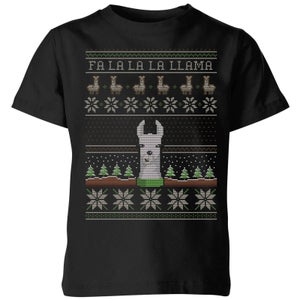 Fa La La La Llama Kids' T-Shirt - Black