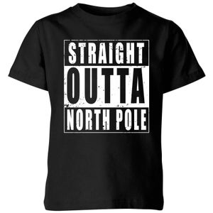 Straight Outta North Pole Kids' T-Shirt - Black