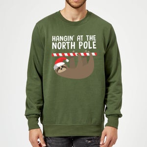 Hangin' At The North Pole Sweatshirt - Forest Green